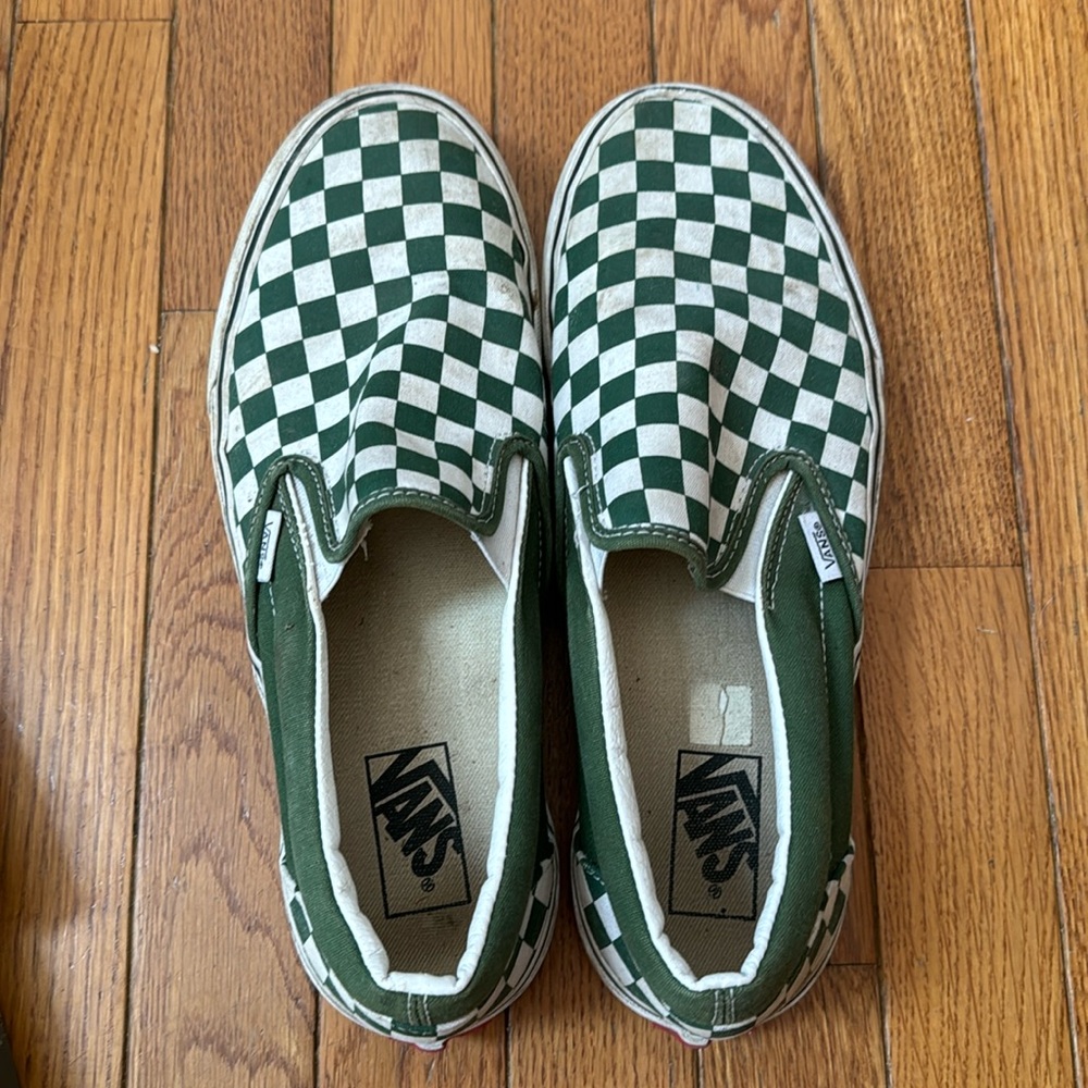 Men’s vans green checker